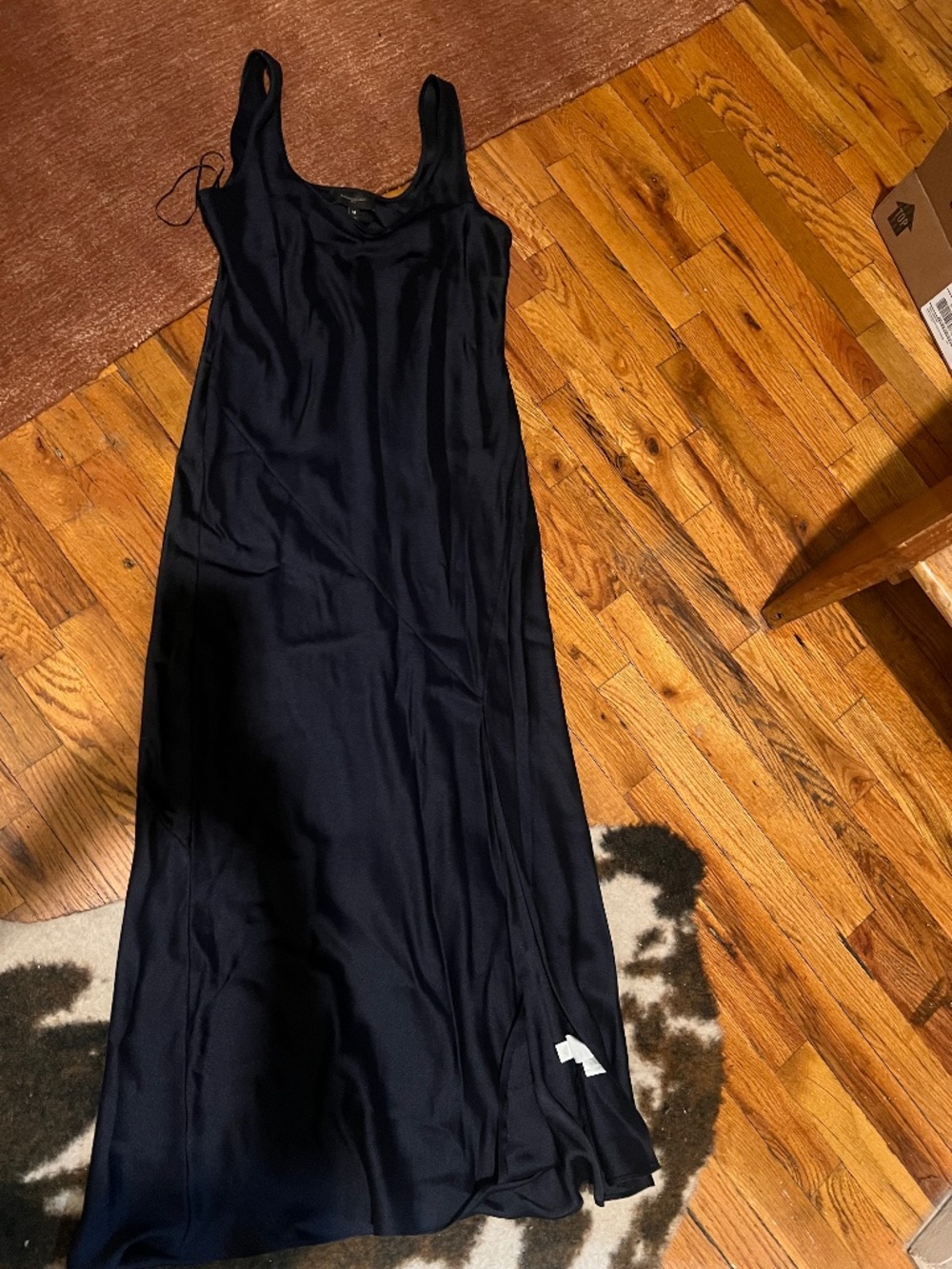 Banana Republic navy satin dress